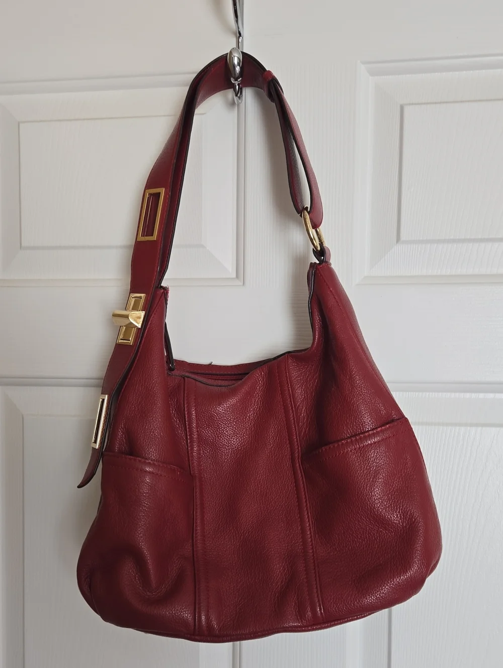 TIGNANELLO RED LEATHER HOBO BAG!!